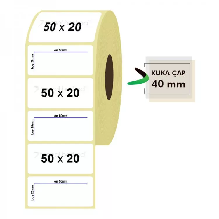 50mm x 20mm Termal Etiket (Sticker)