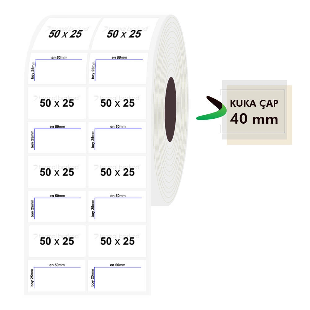 50mm x 25mm 2'li Şeffaf Etiket