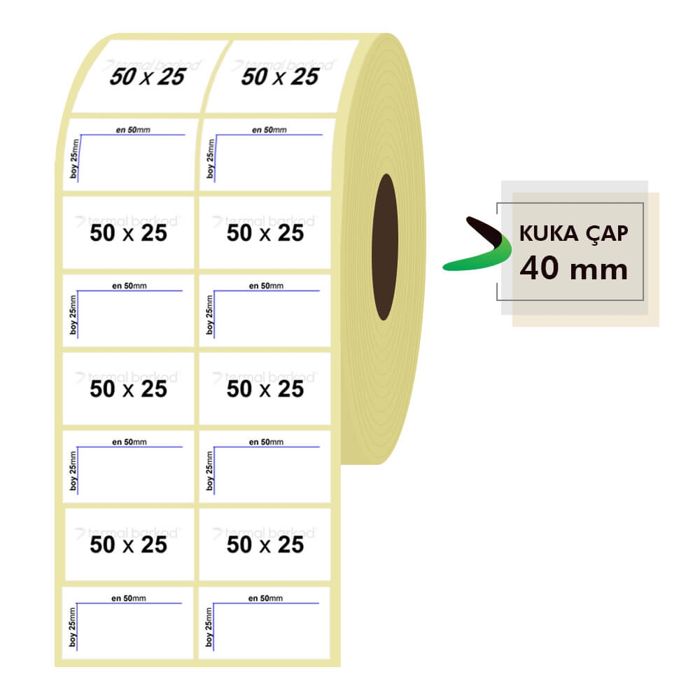 50mm x 25mm 2'li Termal Etiket