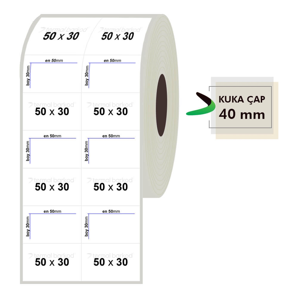 50mm x 30mm 2'li Bitişik Fastyre Etiket