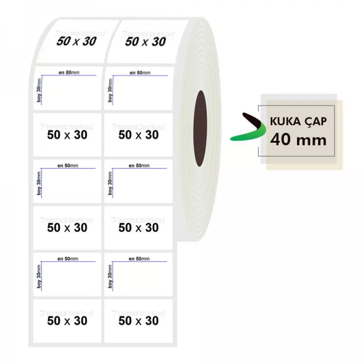 50mm x 30mm 2'li Opak Etiket