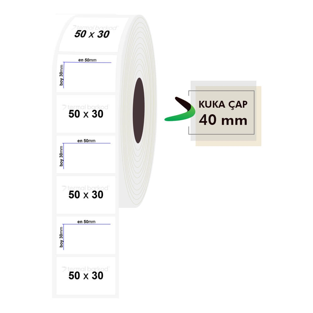50mm x 30mm PP Şeffaf Etiket