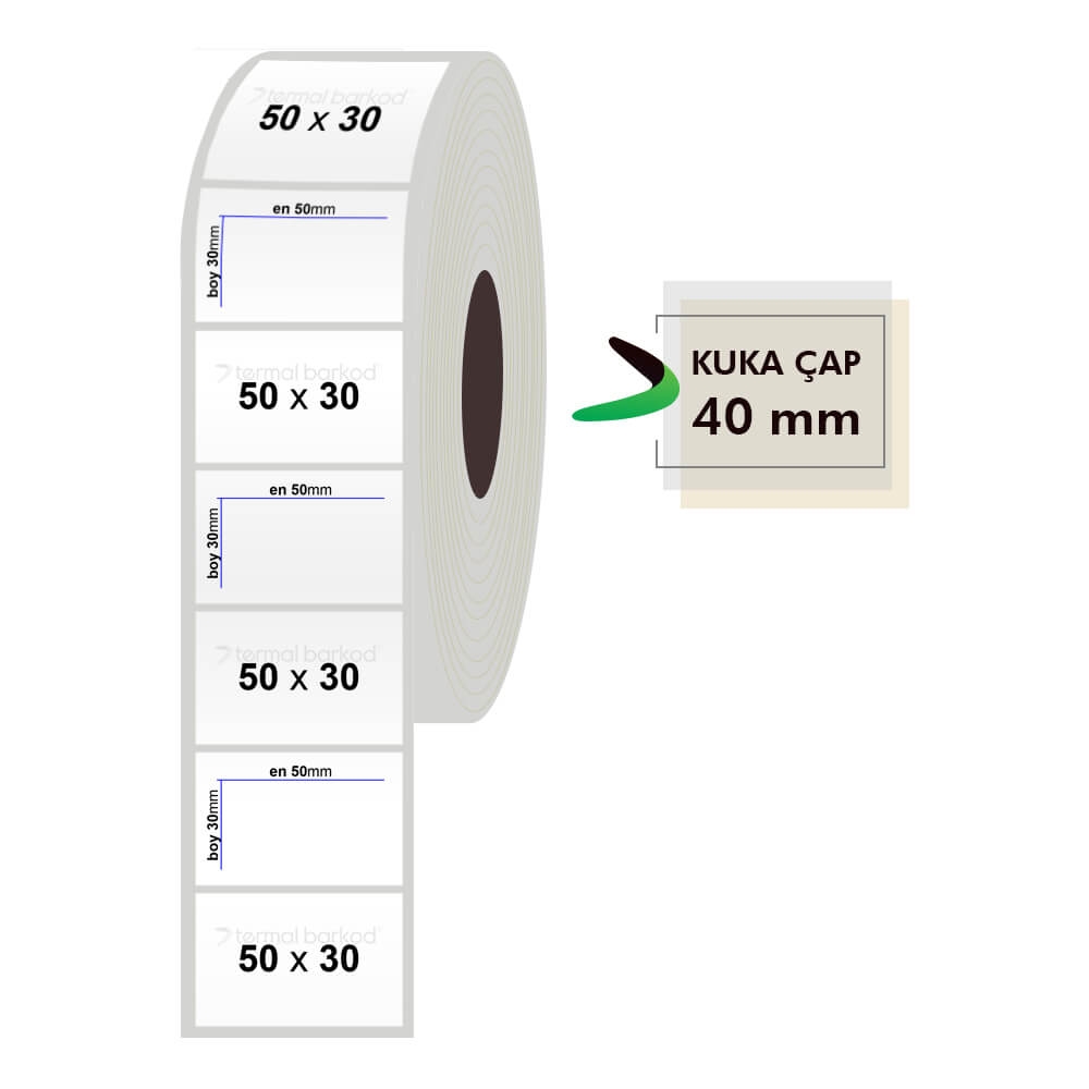 50mm x 30mm Silvermat Etiket