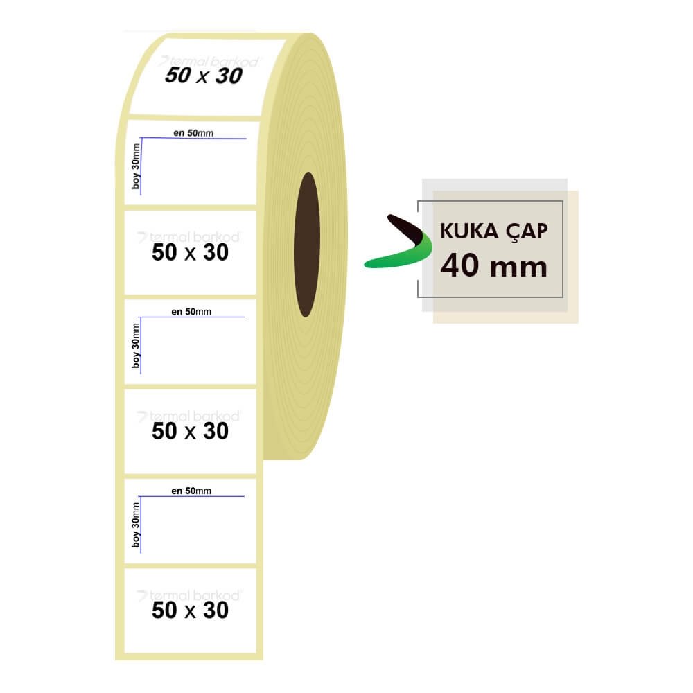 50mm x 30mm Termal Etiket