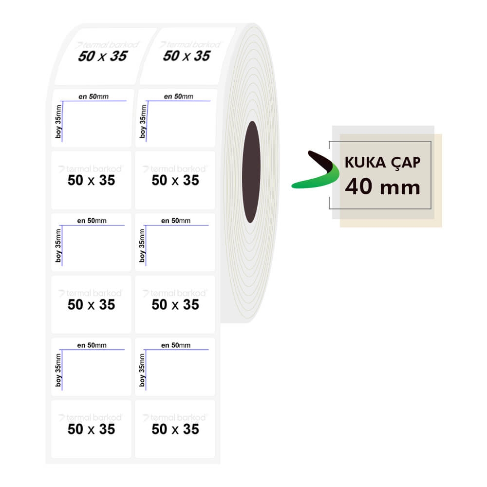 50mm x 35mm 2'li Şeffaf Etiket