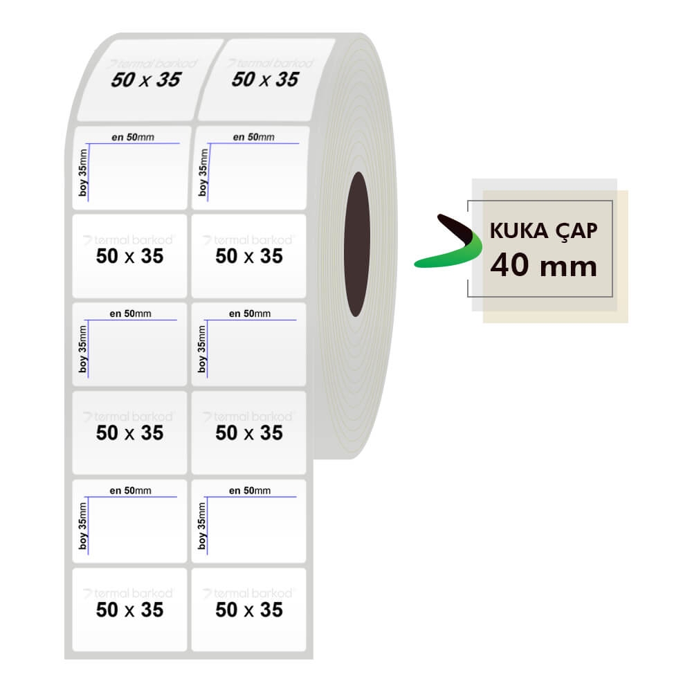50mm x 35mm 2'li Silvermat Etiket