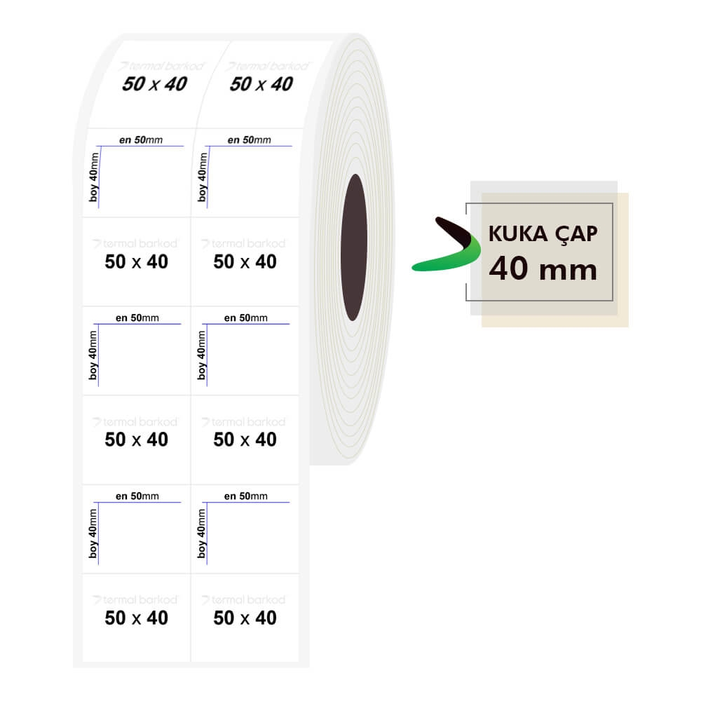 50mm x 40mm 2'li Bitişik Şeffaf Etiket