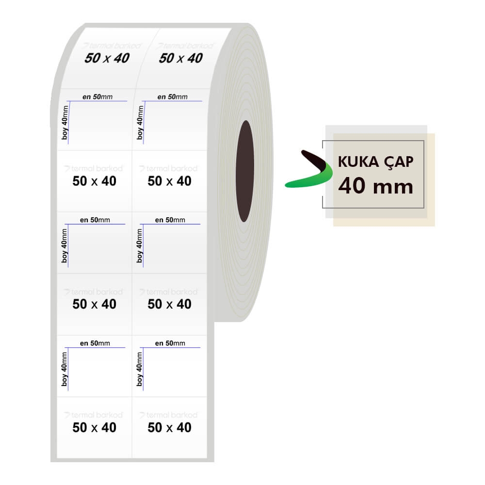 50mm x 40mm 2'li Bitişik Silvermat Etiket