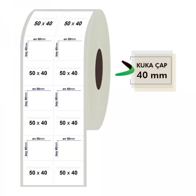 50mm x 40mm 2'li Bitişik Fastyre Etiket