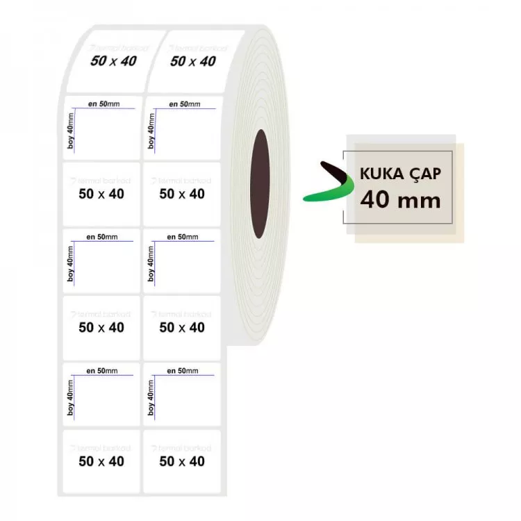50mm x 40mm 2'li Opak Etiket