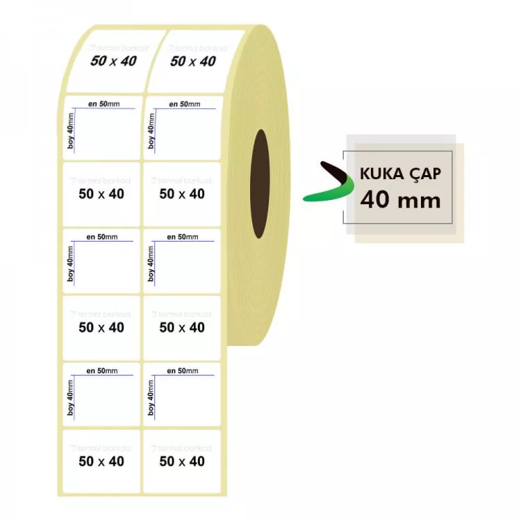 50mm x 40mm 2'li Vellum Etiket