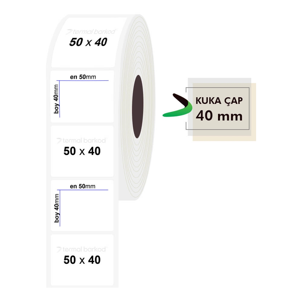 50mm x 40mm Şeffaf Etiket