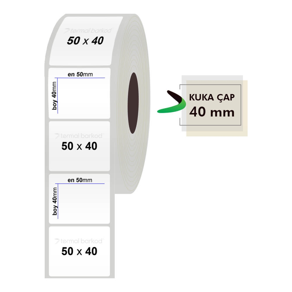 50mm x 40mm Silvermat Etiket