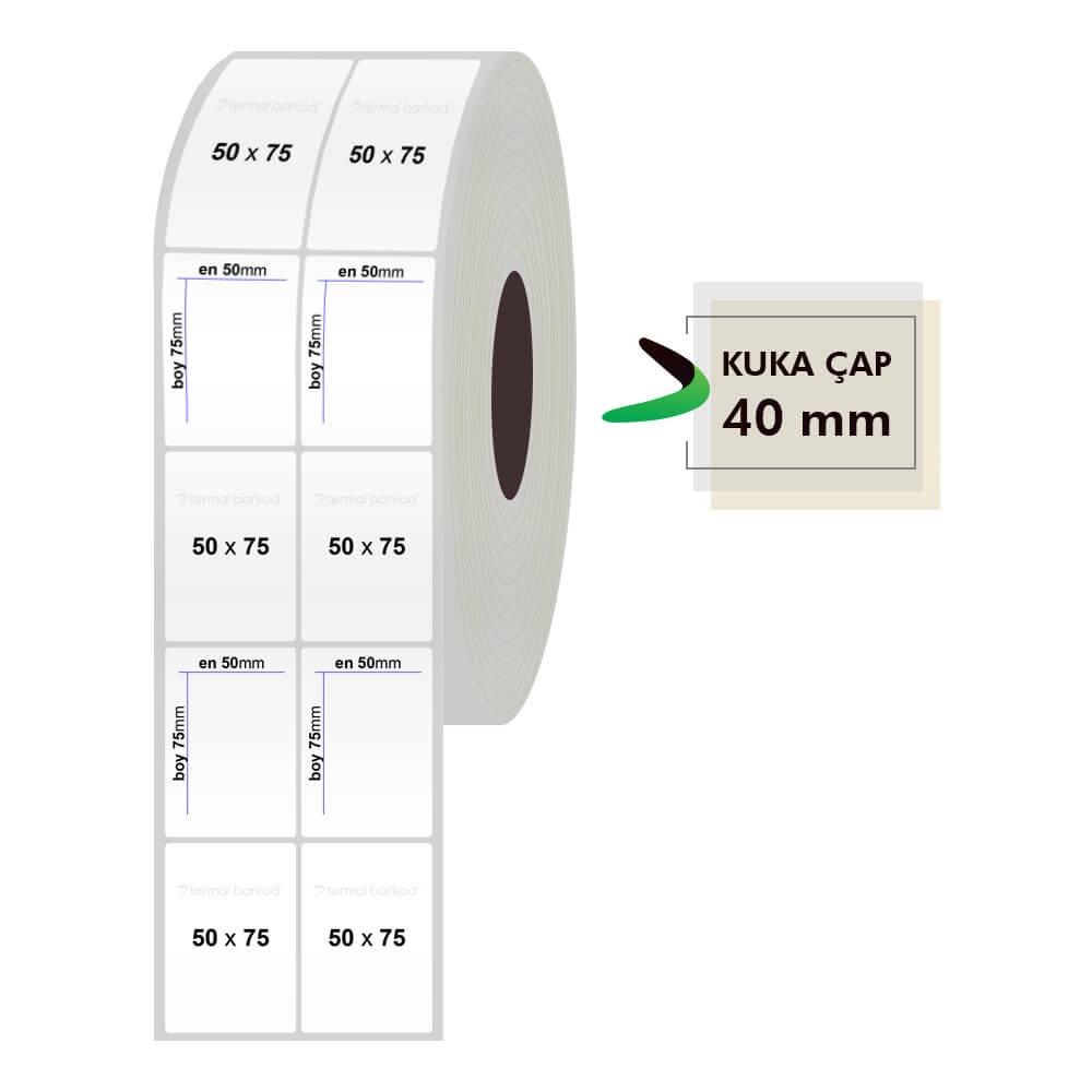 50mm x 75mm 2li Silvermat Etiket