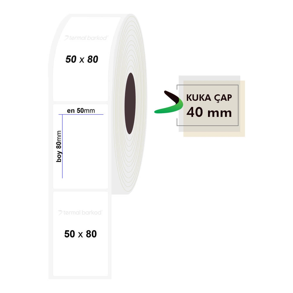 50mm x 80mm Şeffaf Etiket