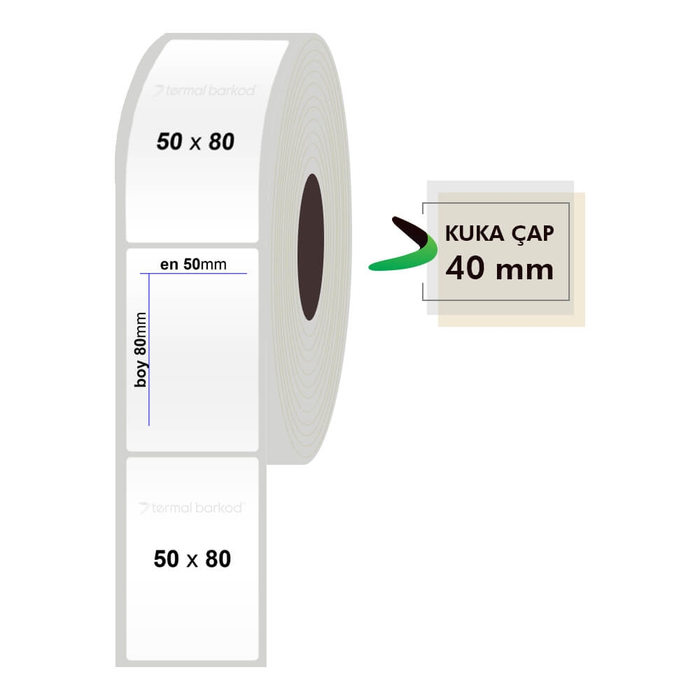 50mm x 80mm Silvermat Etiket