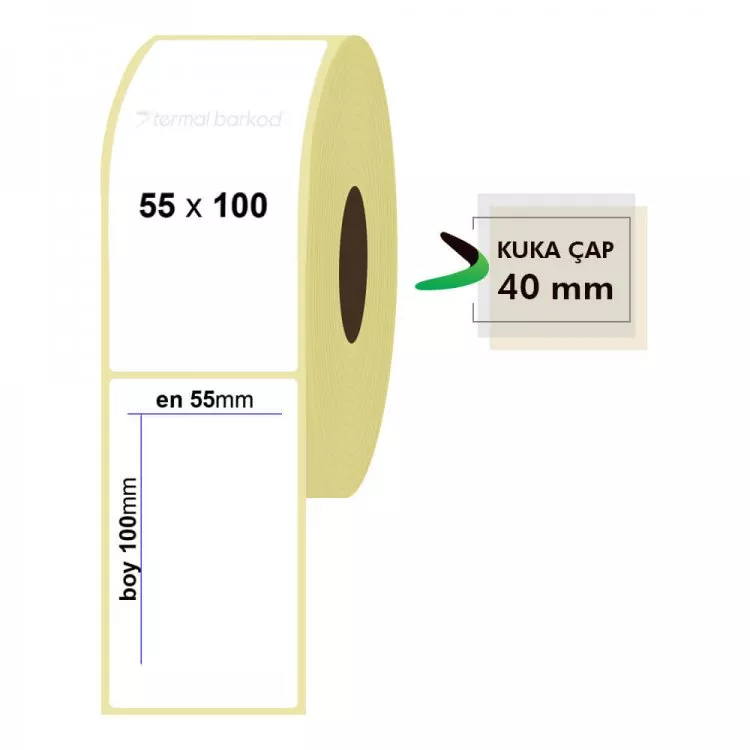 55mm x 100mm Kuşe Etiket