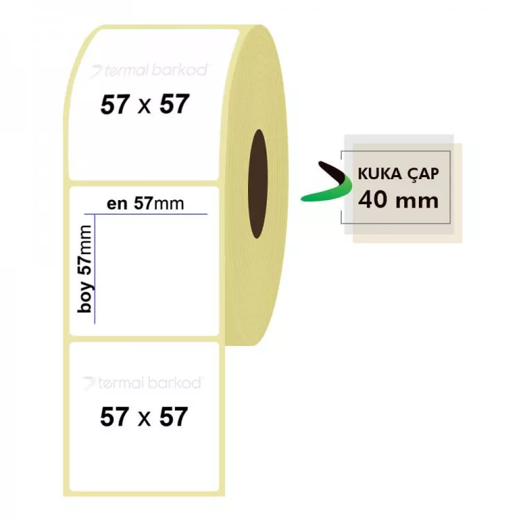 57mm x 57mm Kuşe Etiket