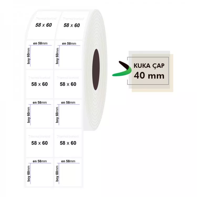 58mm x 60mm 2li PP Şeffaf Etiket