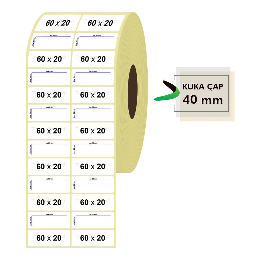 60mm x 20mm 2li Vellum Etiket