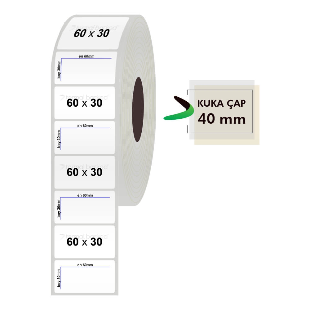 60mm x 30mm Silvermat Etiket