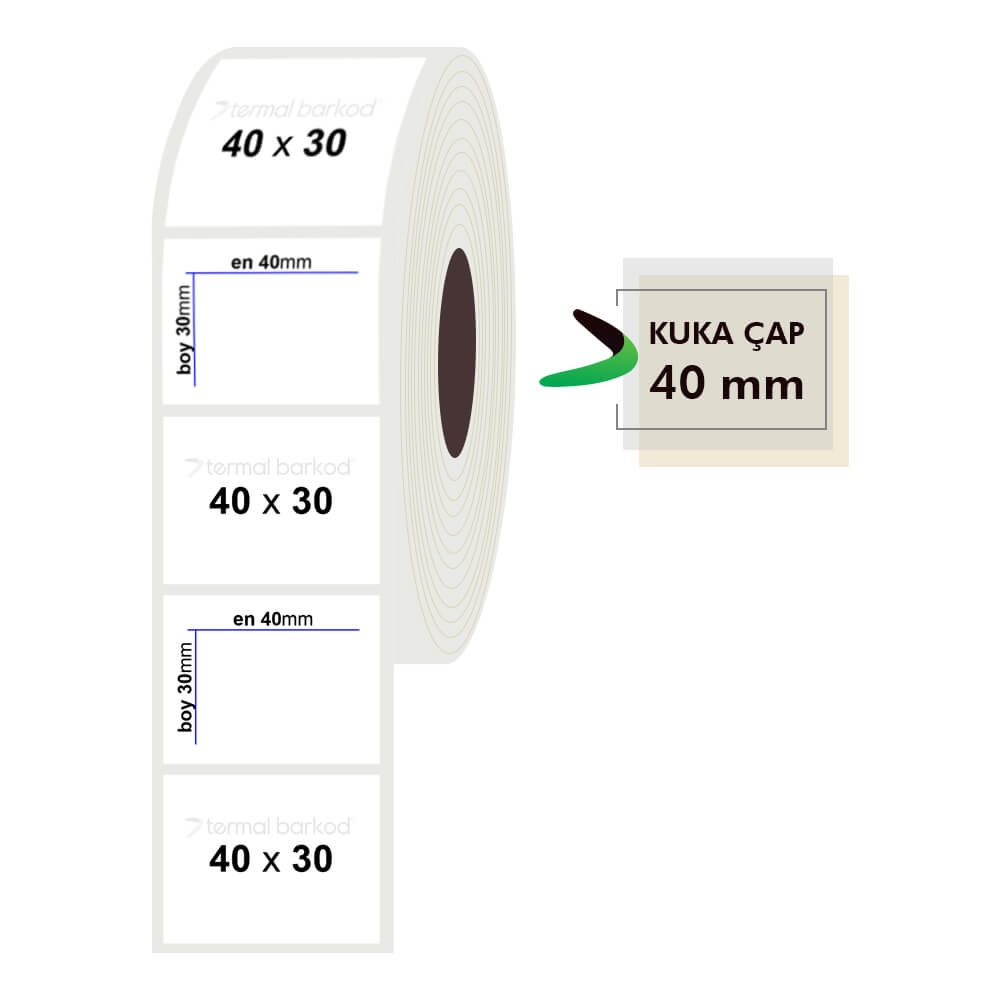 60mm x 35mm Opak Etiket
