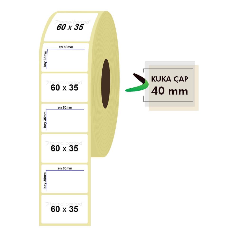60mm x 35mm Termal Etiket