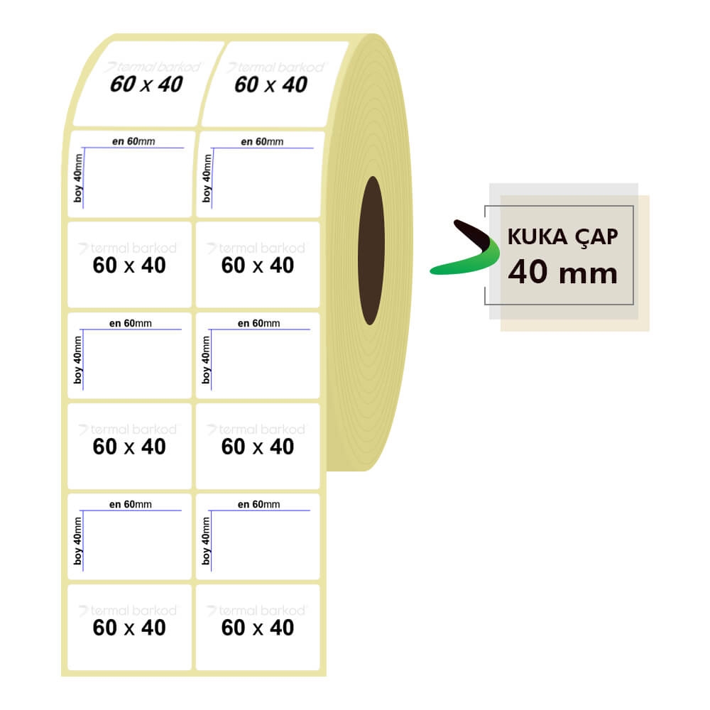 60mm x 40mm 2li Vellum Etiket