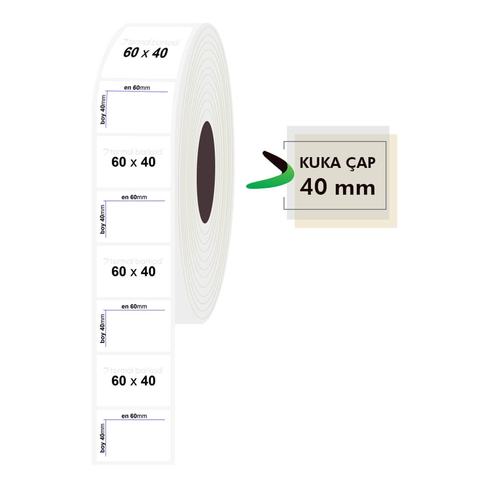 60mm x 40mm PP Şeffaf Etiket