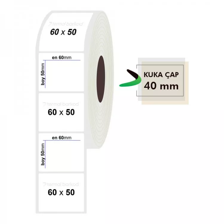 60mm x 50mm Opak Etiket