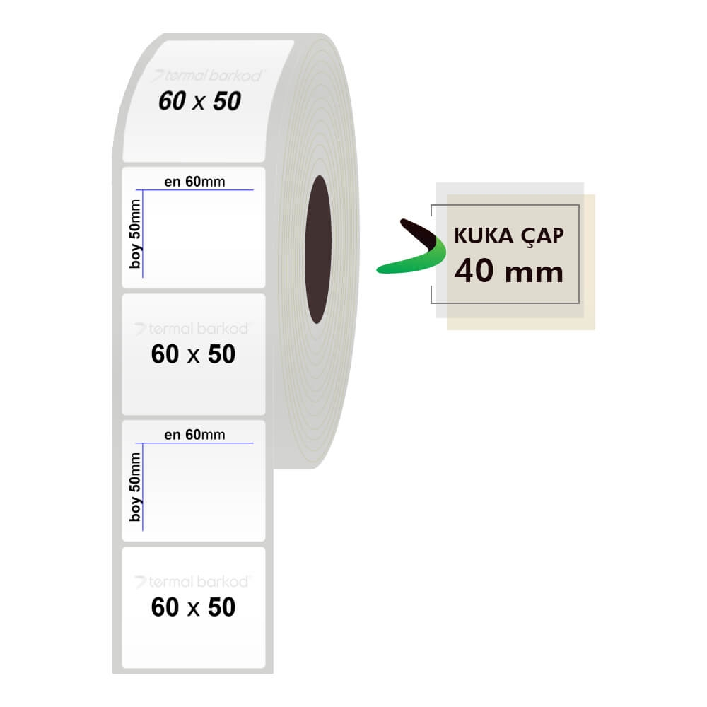 60mm x 50mm Silvermat Etiket