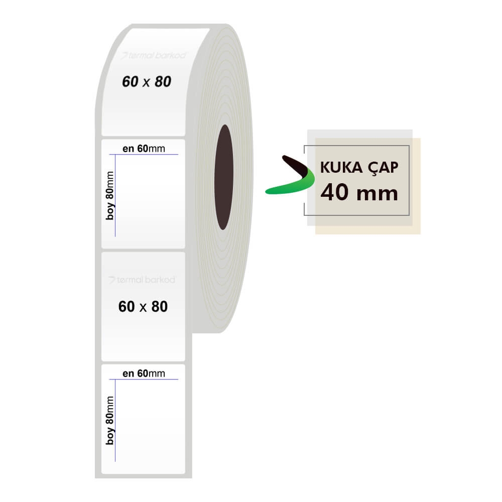 60mm x 80mm Silvermat Etiket