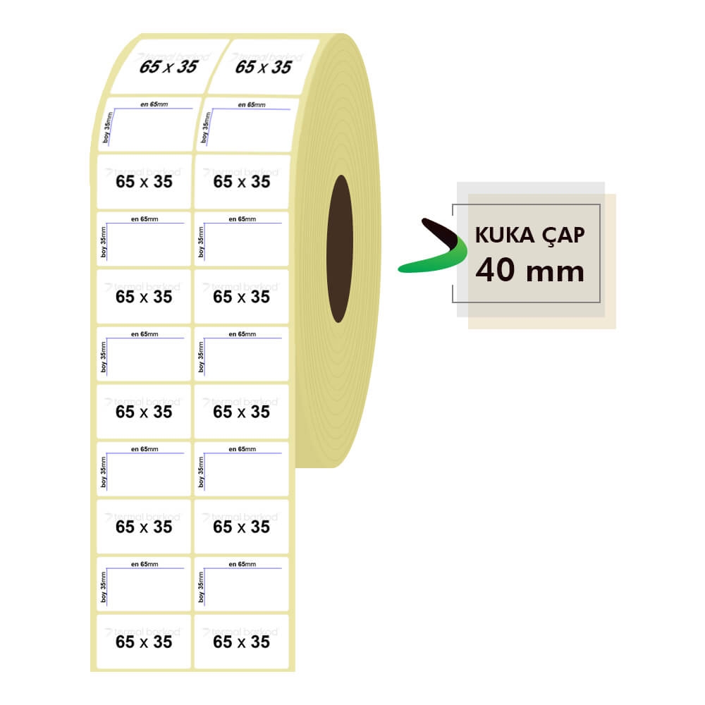 65mm x 35mm 2'li Kuşe Etiket