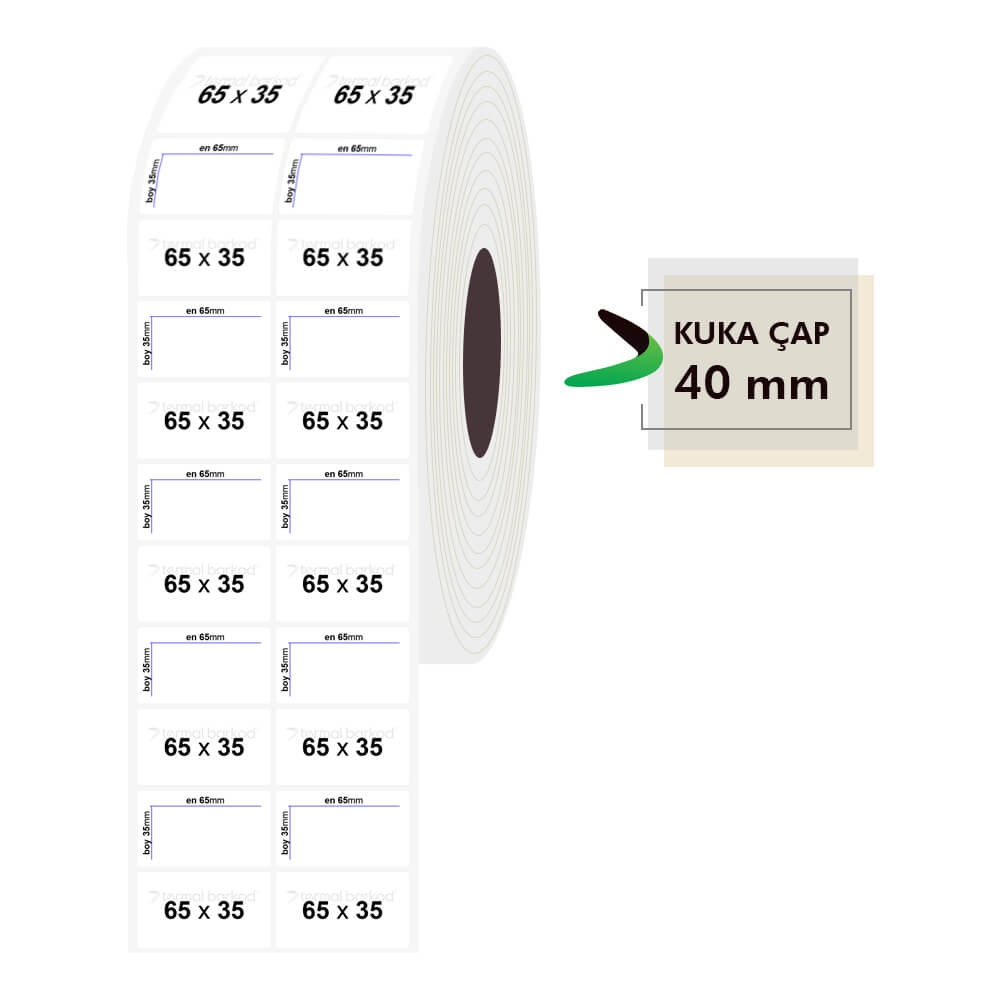 65mm x 35mm 2li PP Şeffaf Etiket