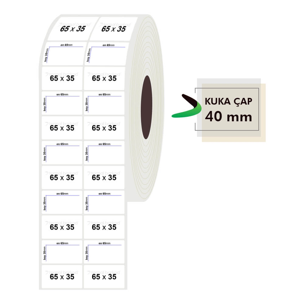 65mm x 35mm 2li PP Opak Etiket
