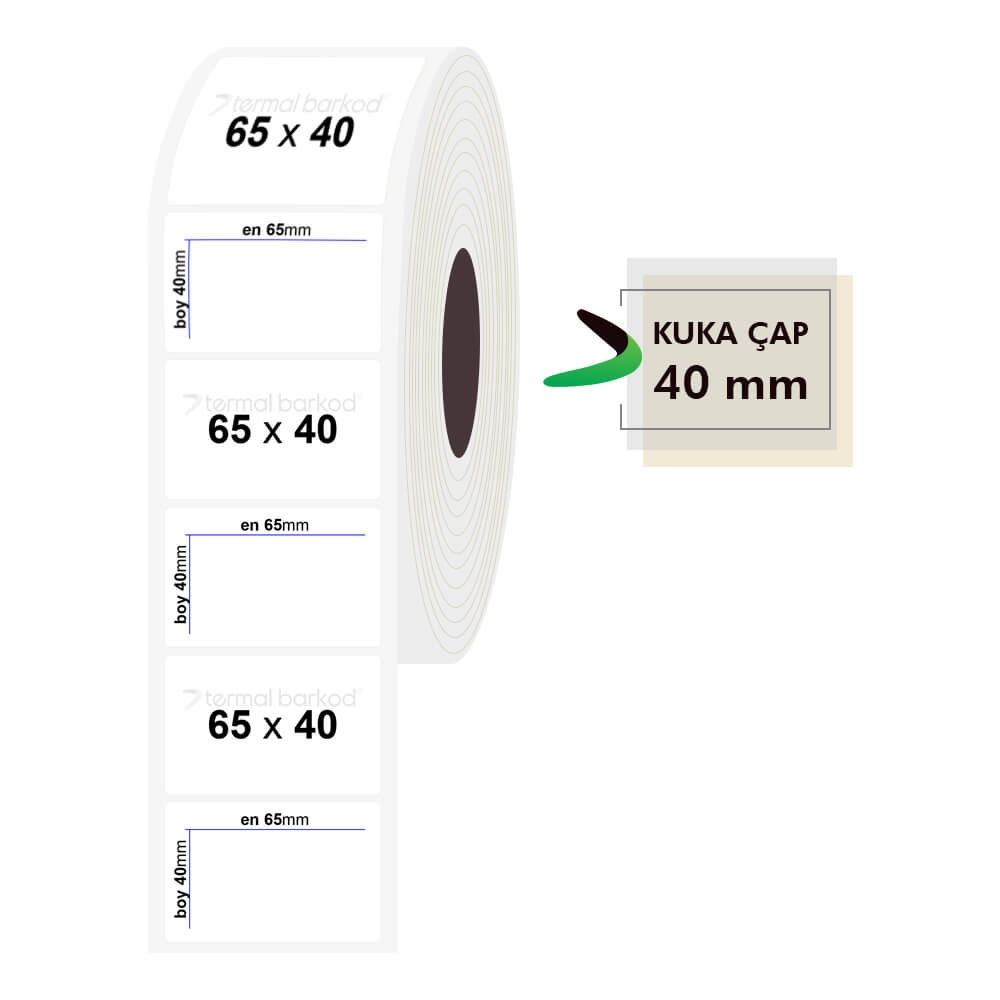 65mm x 40mm Şeffaf Etiket