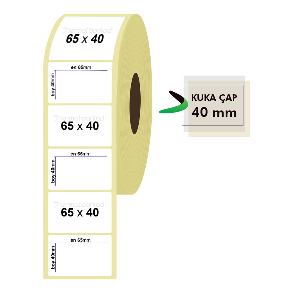 65mm x 40mm Kuşe Etiket
