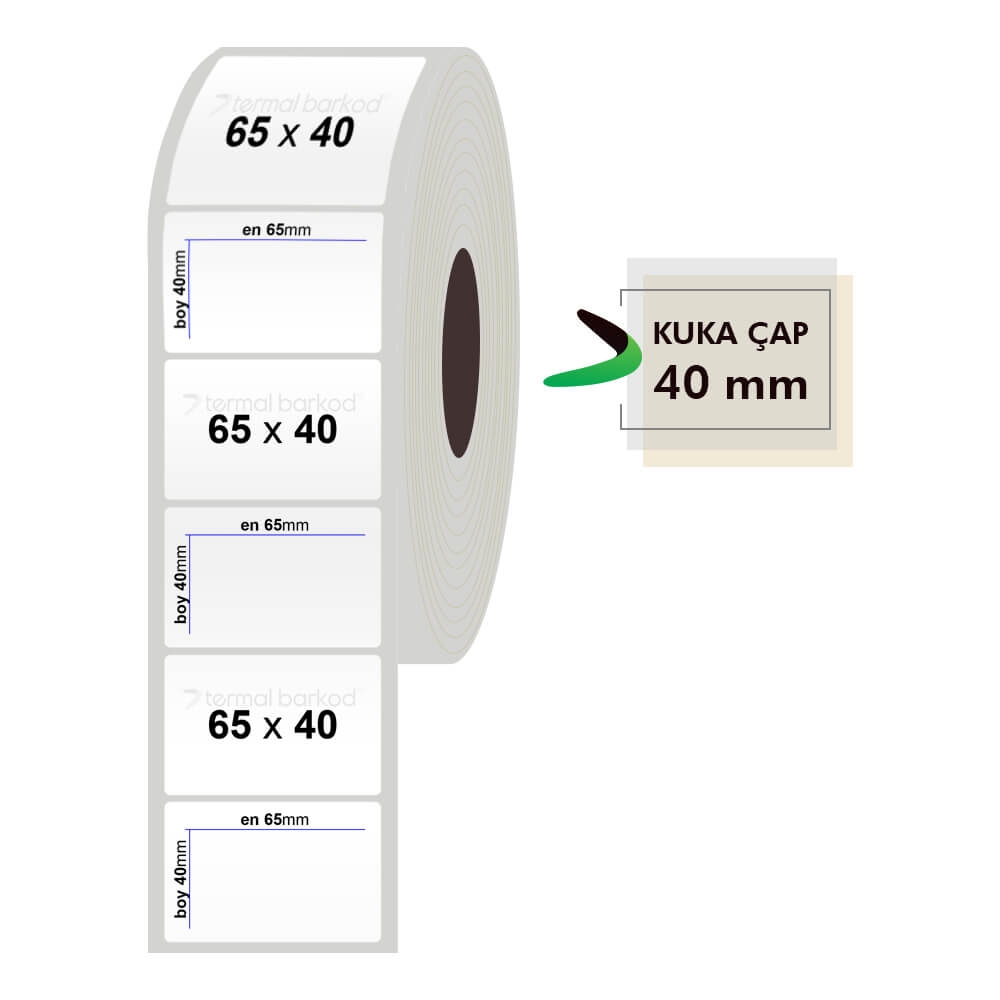 65mm x 40mm Silvermat Etiket