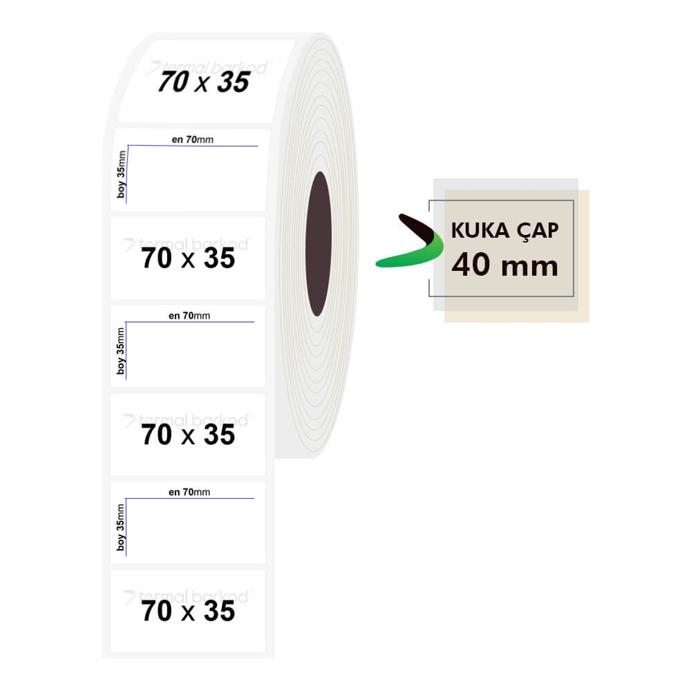 70mm x 35mm Şeffaf Etiket