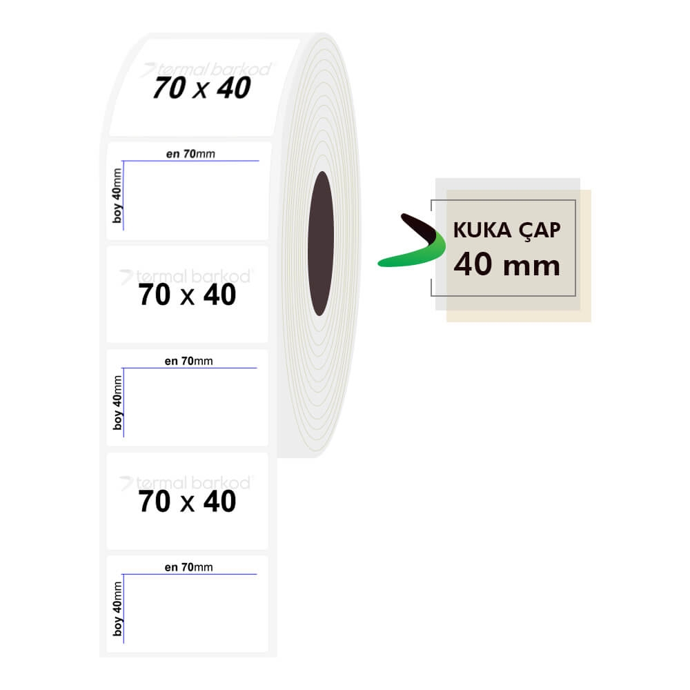 70mm x 40mm Şeffaf Etiket