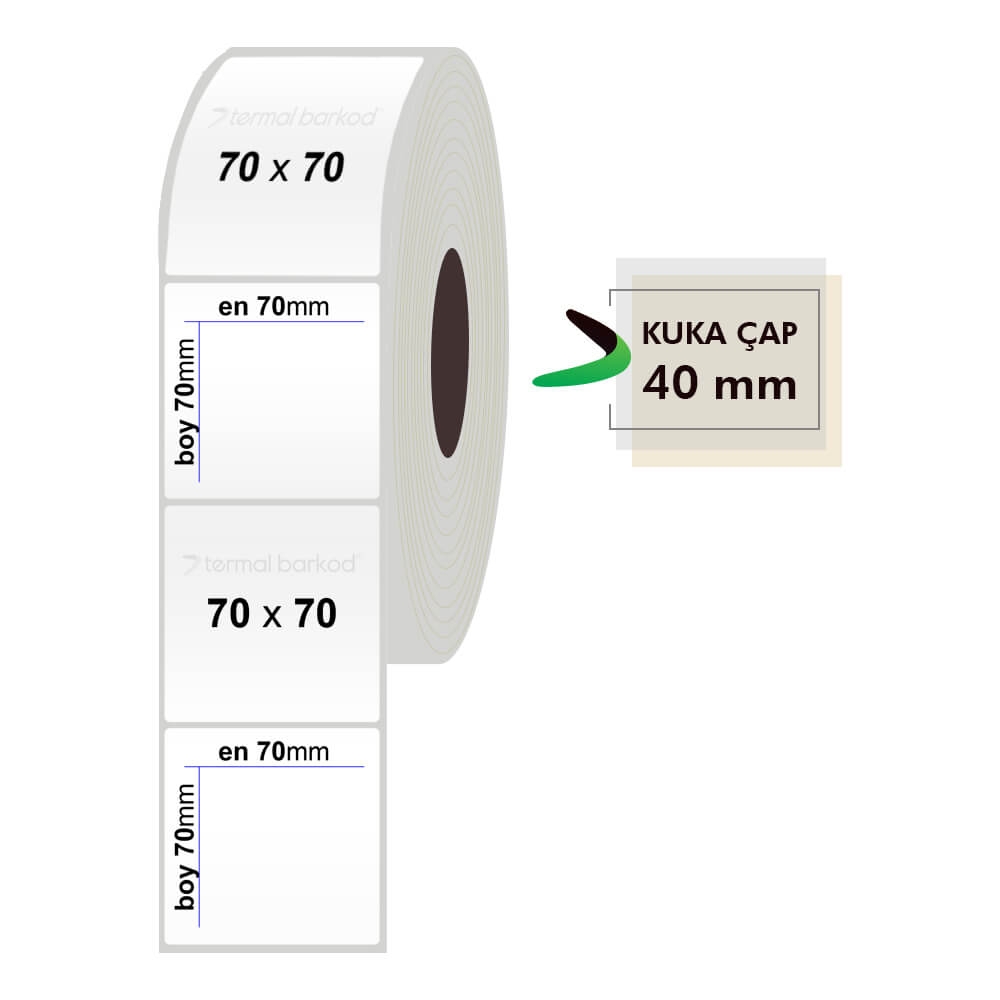 70mm x 70mm Silvermat Etiket
