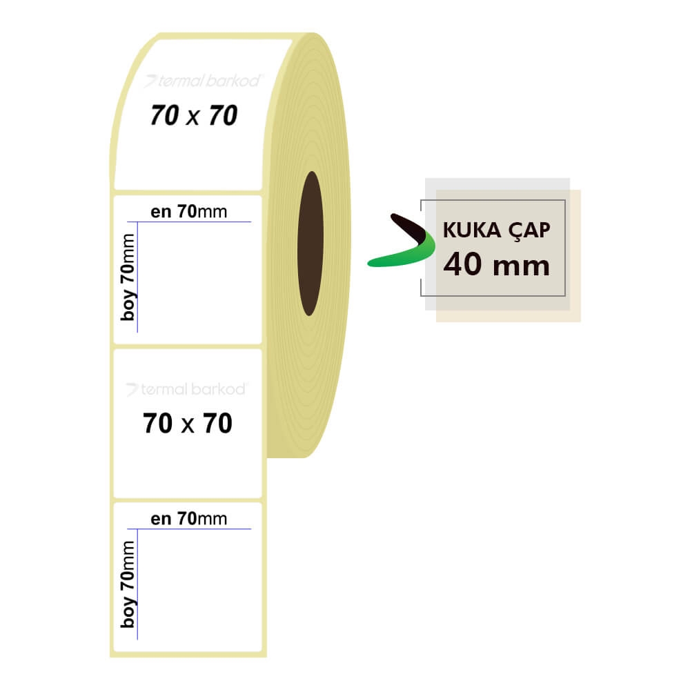 70mm x 70mm Termal Etiket