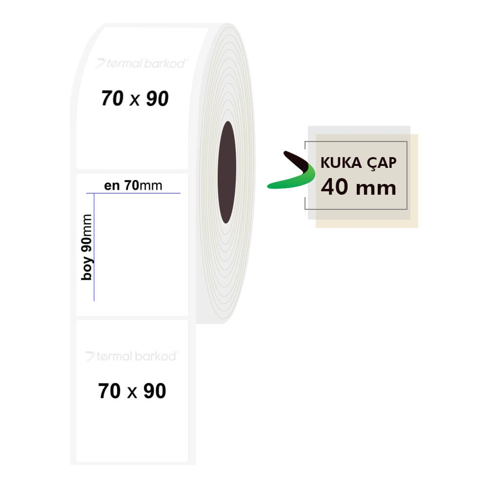 70mm x 90mm Şeffaf Etiket