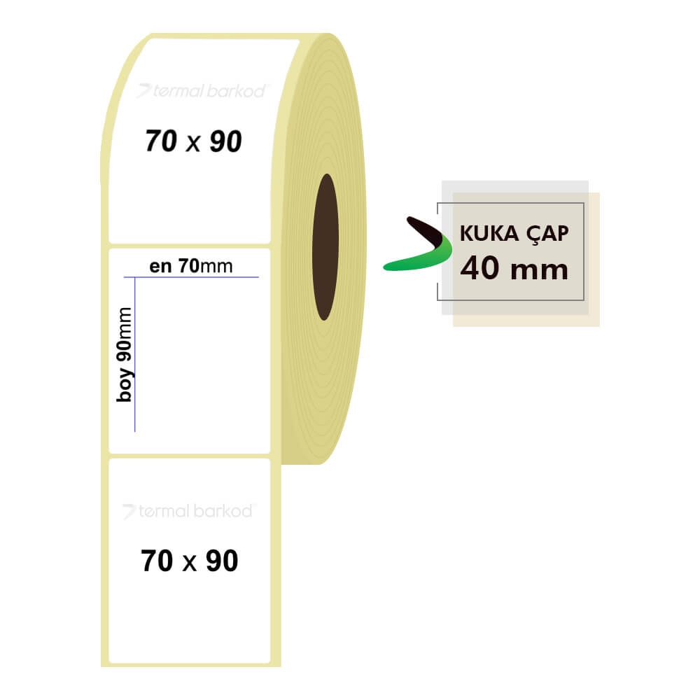 70mm x 90mm Lamine Termal Etiket