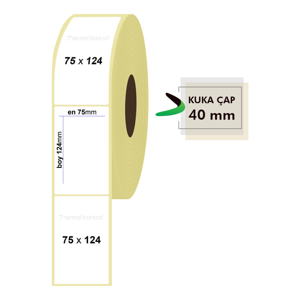 75mm x 124mm Vellum Etiket