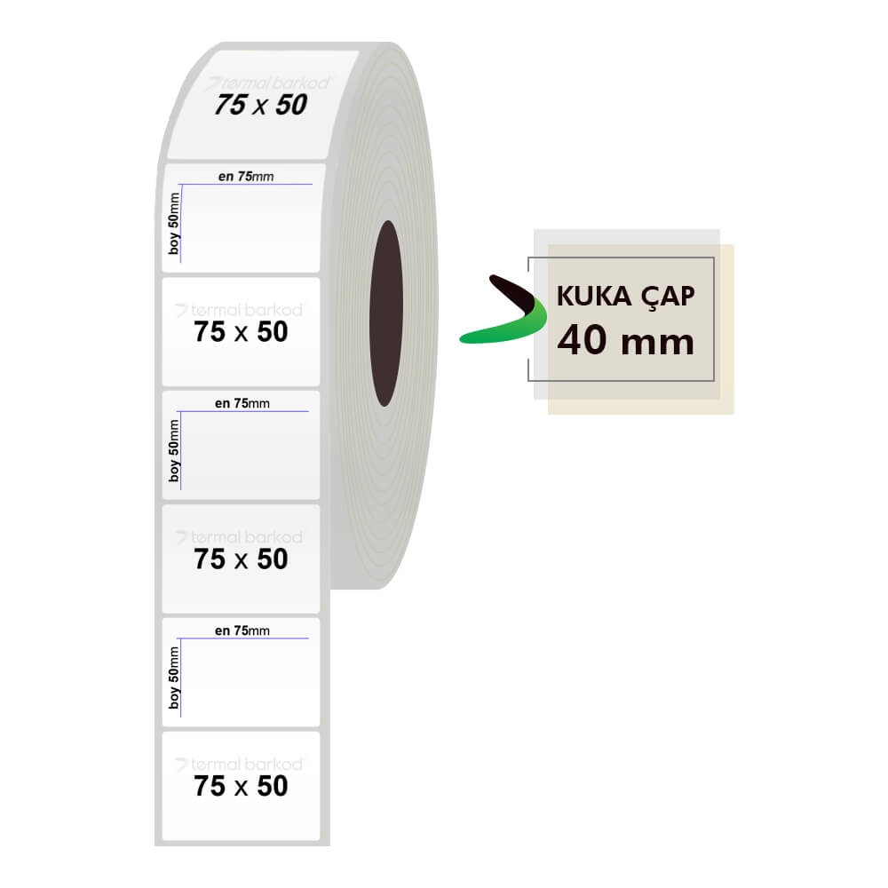 75mm x 50mm Silvermat Etiket