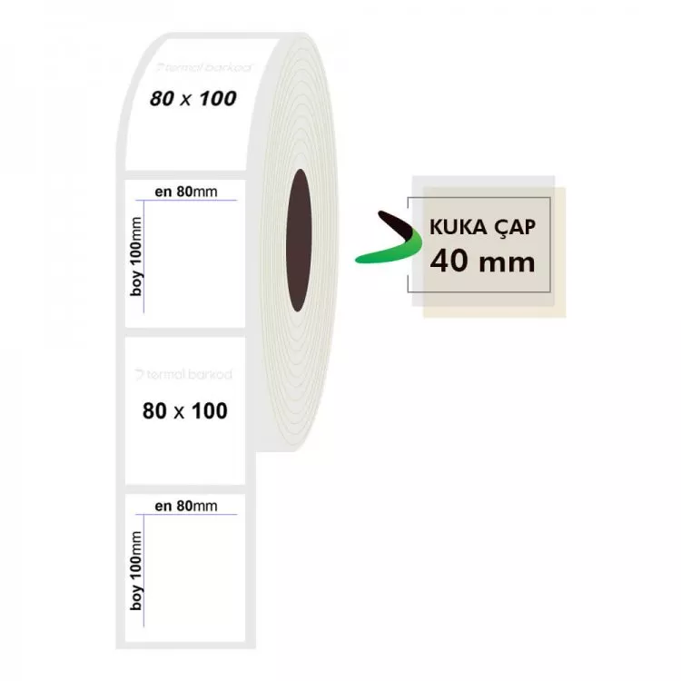80mm x 100mm Opak Etiket