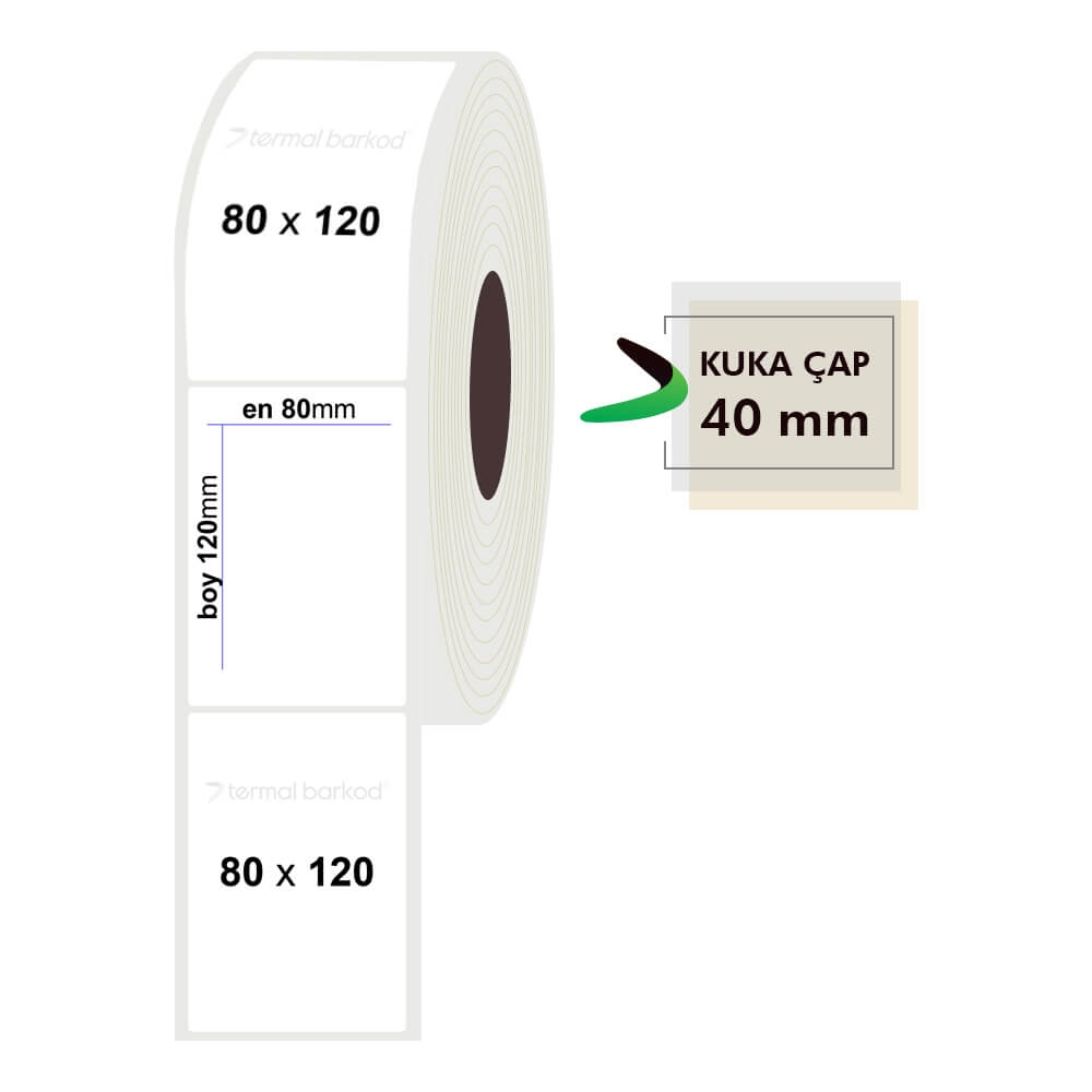 80mm x 120mm Opak Etiket