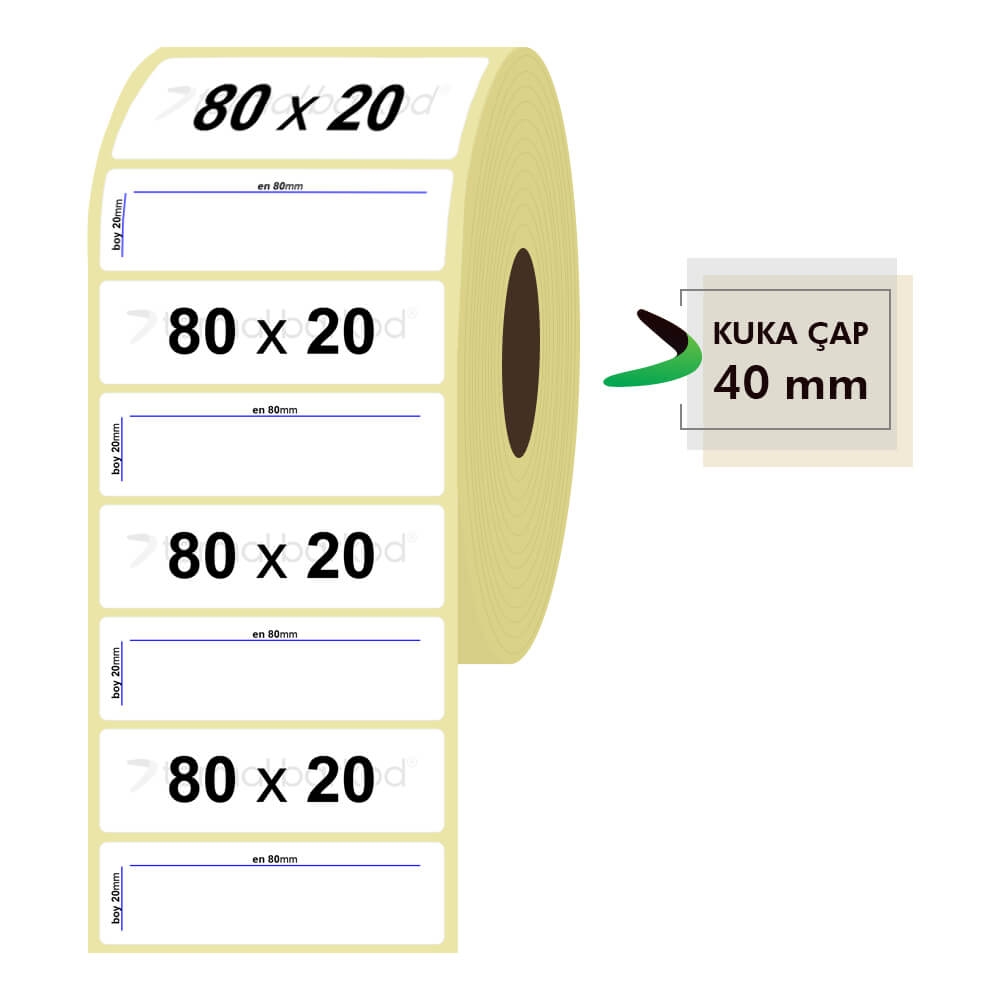 80mm x 20mm Termal Etiket