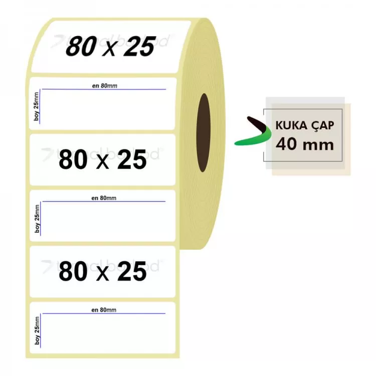 80mm x 25mm Termal Etiket (Sticker)